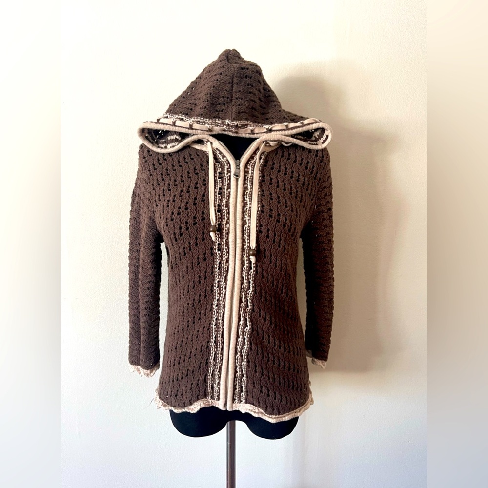 Eddie Bauer Knit 90’s 2YK Style Knot Zip-Up